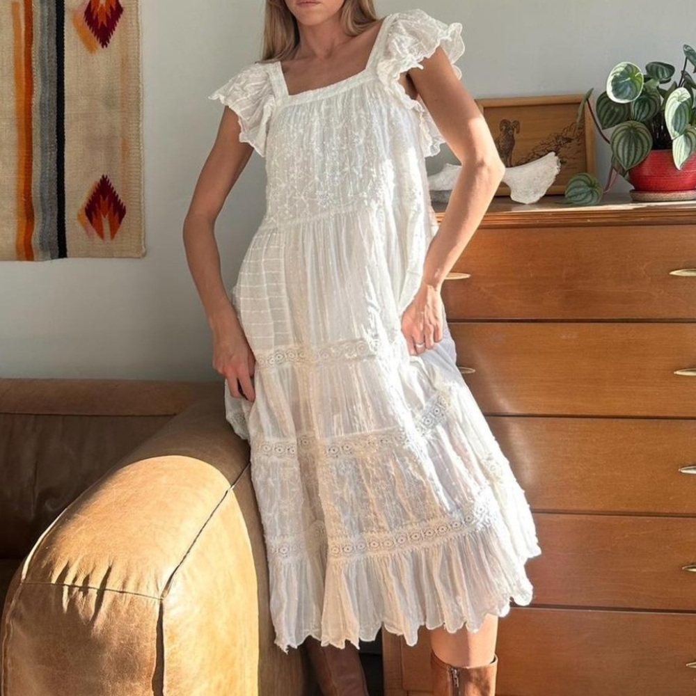 100% cotton vintage sundance bohemian midi dress